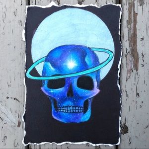 “Galaxy Skull” Moon Spirit Art Print 5” by 7”